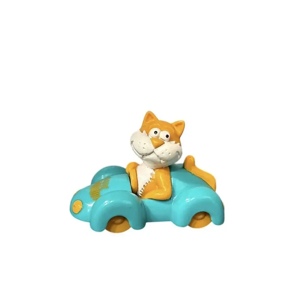 Vintage Hardee’s 1996 Animobiles Cat Car Orange White Cat Blue Car